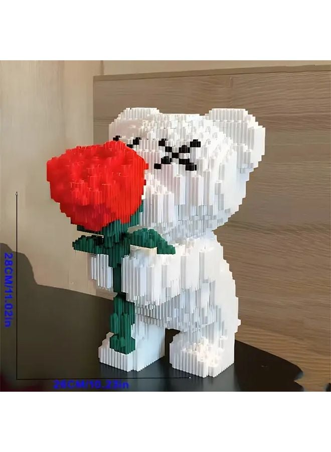 Model 8622 Building Blocks Set Rose Bear Romantic Bear Holding Roses Perfect Gift - Image 2